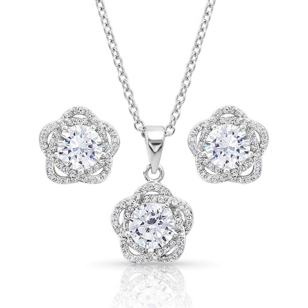 Montana Silversmiths Womens Starlight Flower Jewelry Set - JS4300