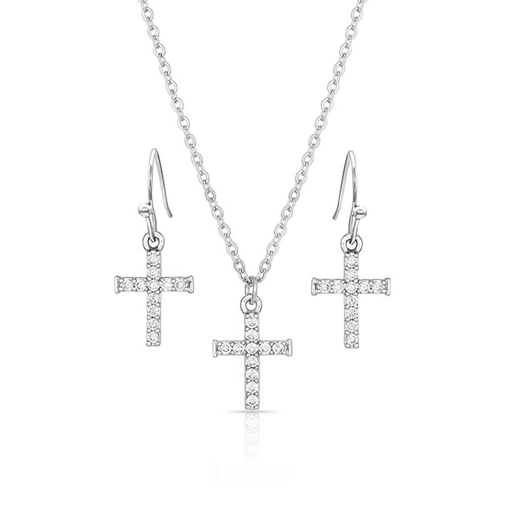 Montana Silversmiths Womens Unwavering Cross Jewelry Set - JS4543