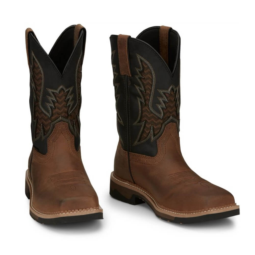 Justin Mens Bolt 11" Nano Composite Toe Boots Pecan - SE4113