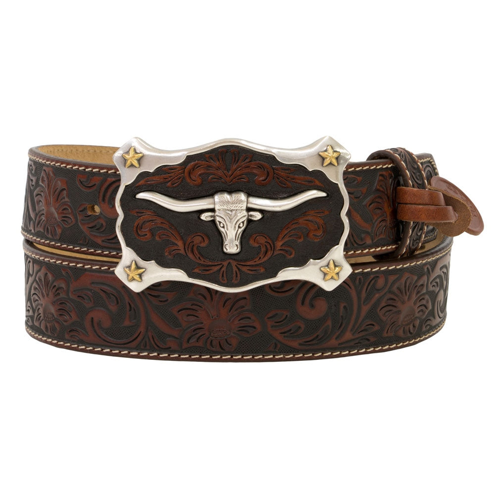 Justin Mens Tan Classic Longhorn Western Belt - C11194