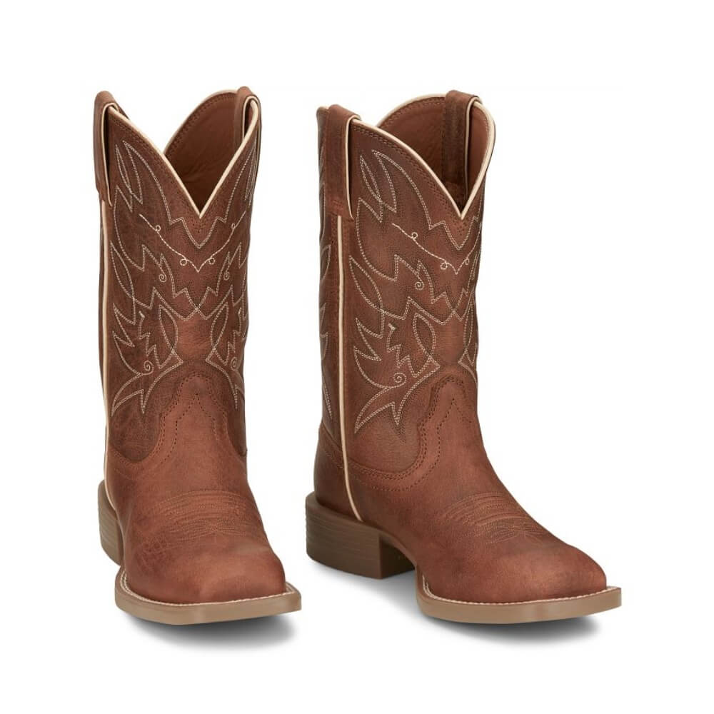 Justin Womens Halter 11” Western Boots Roasted Cognac - SE2800