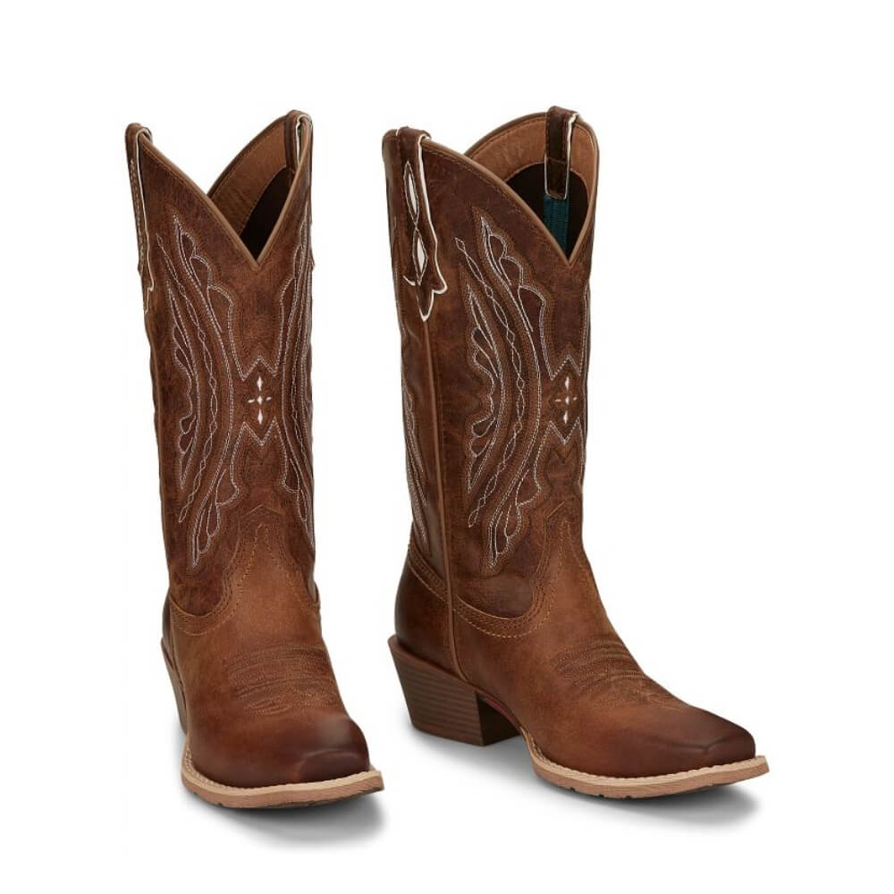Justin Womens Rein 12" Western Boots Waxy Tan - L2962