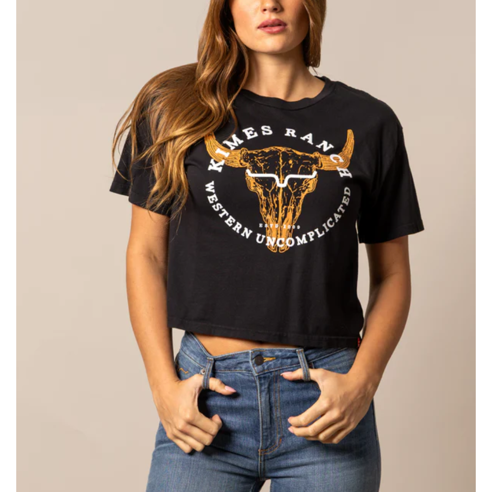 Kimes Ranch Womens Bison Skull Short Sleeve T-Shirt - BISONSKULLTEE