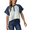 Kimes Ranch Womens Hellena Cropped Henley T-Shirt