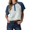 Kimes Ranch Womens Hellena Cropped Henley T-Shirt