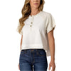 Kimes Ranch Womens Hellena Cropped Henley T-Shirt