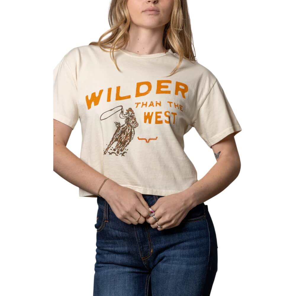 Kimes Womens Wilder Than The West Cropped T-Shirt - WILDERTHANTHEWESTTEE