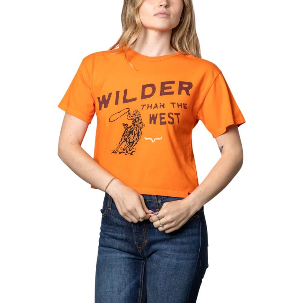 Kimes Womens Wilder Than The West Cropped T-Shirt - WILDERTHANTHEWESTTEE