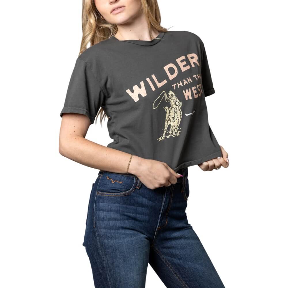 Kimes Womens Wilder Than The West Cropped T-Shirt - WILDERTHANTHEWESTTEE
