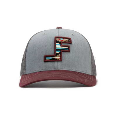Lane Frost Mens Rawhide Cap Grey/Burgundy - RAWHIDE