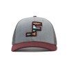 Lane Frost Mens Rawhide Cap Grey/Burgundy - RAWHIDE