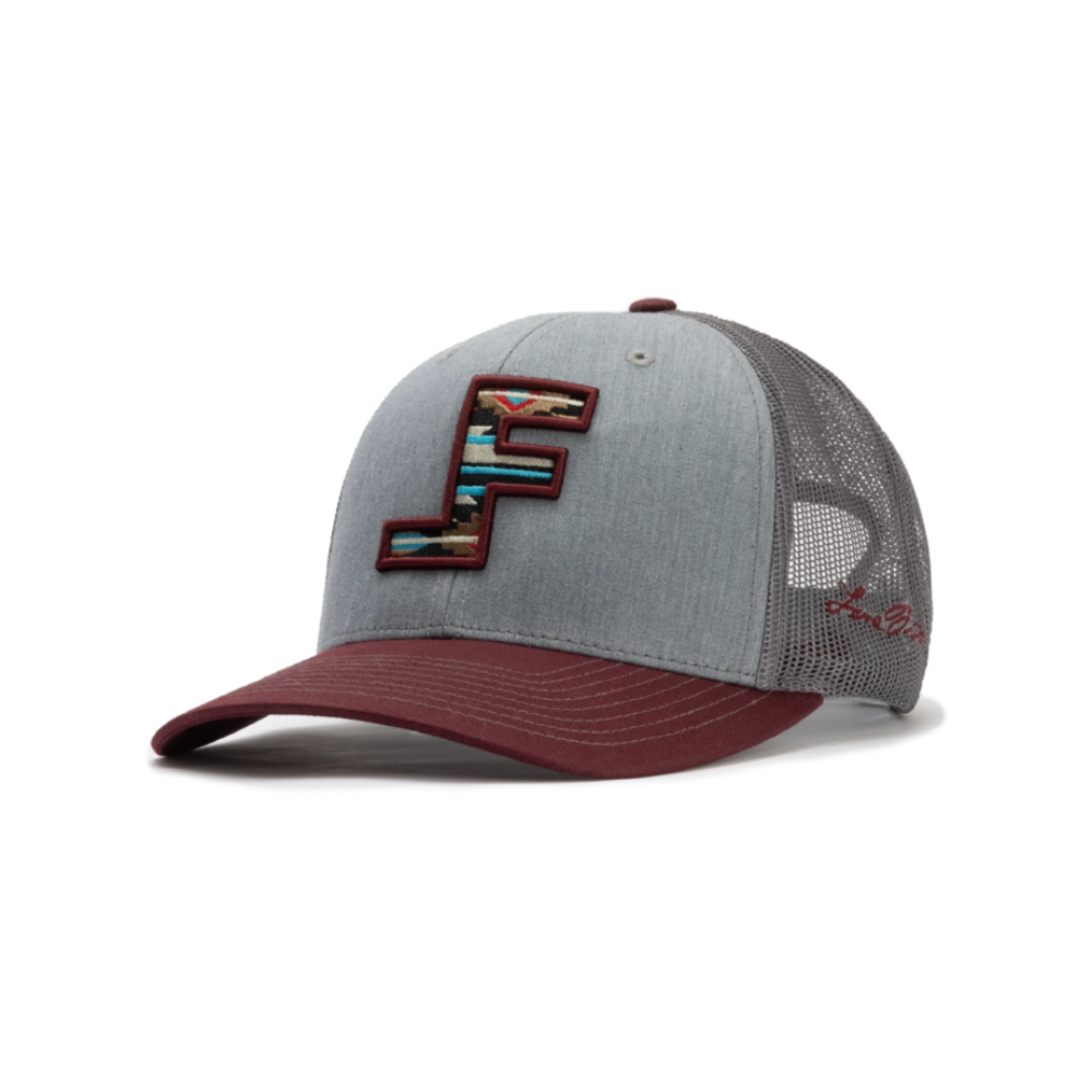 Lane Frost Mens Rawhide Cap Grey/Burgundy - RAWHIDE