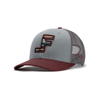 Lane Frost Mens Rawhide Cap Grey/Burgundy - RAWHIDE