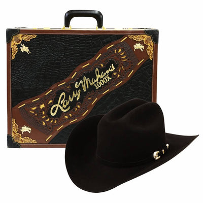 Larry Mahan Mens 1000X Black Felt Hat