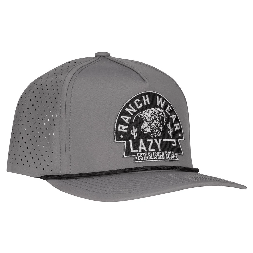 Lazy J Mens Arrowhead Classic Performance Roper Cap Grey