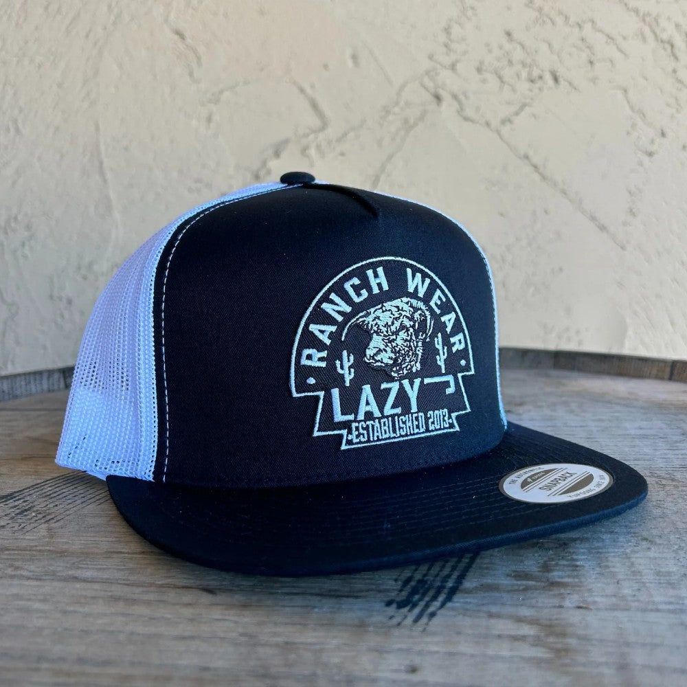 Lazy J Mens Black & White Arrowhead Cap - BLKWHT4ARR