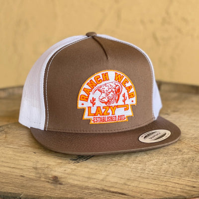 Lazy J Mens Brown Arrowhead Cap - BRNWHT4OAH