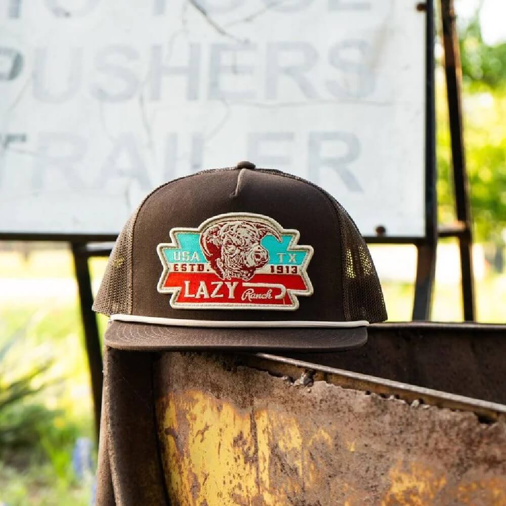 Lazy J Mens Cap - BROWN4ELRANCHORWB