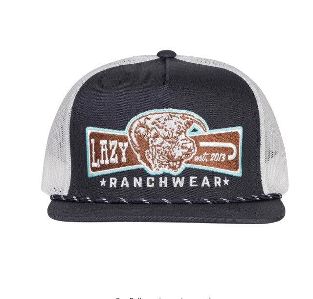 Lazy J Mens Conquest Trucker Cap Brown - BRNWHTCONQUESTROPE