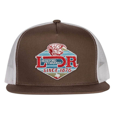 Lazy J Mens Conquest Trucker Cap Brown - BRNWHTCONQUESTROPE