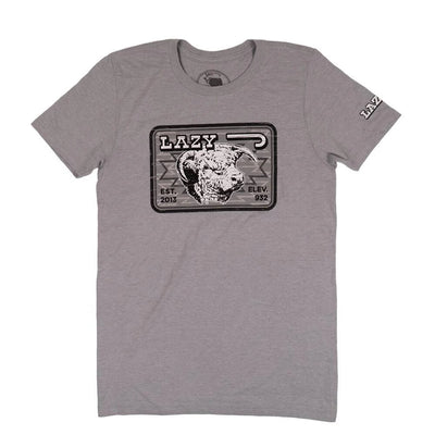 Lazy J Mens Cowpoke Short Sleeve T-Shirt Grey - COWPOKEGREY