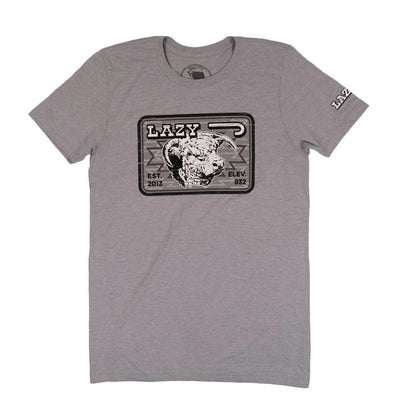 Lazy J Mens Cowpoke Short Sleeve T-Shirt Grey - COWPOKEGREY