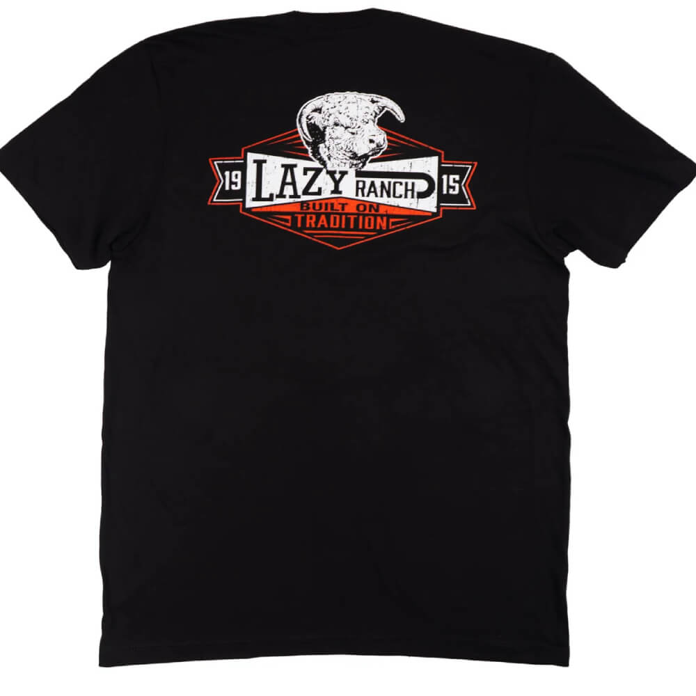 Lazy J Mens Domino Short Sleeve T-Shirt Black - BLKDOMINO