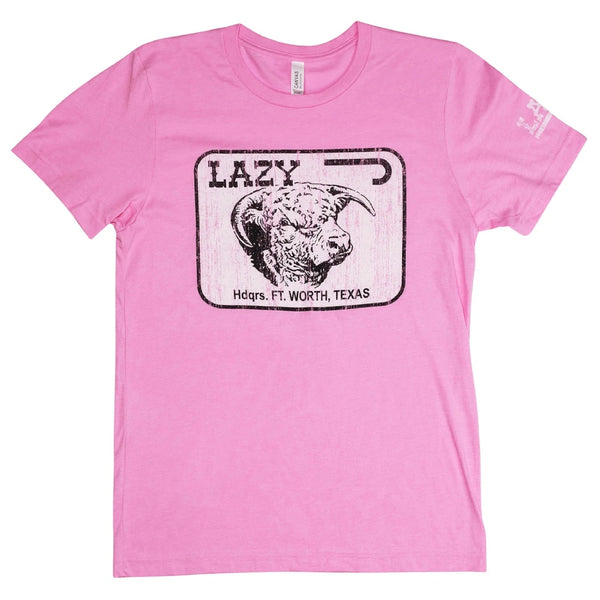 Lazy J Mens Fort Worth T-Shirt | Pink | Buy Online