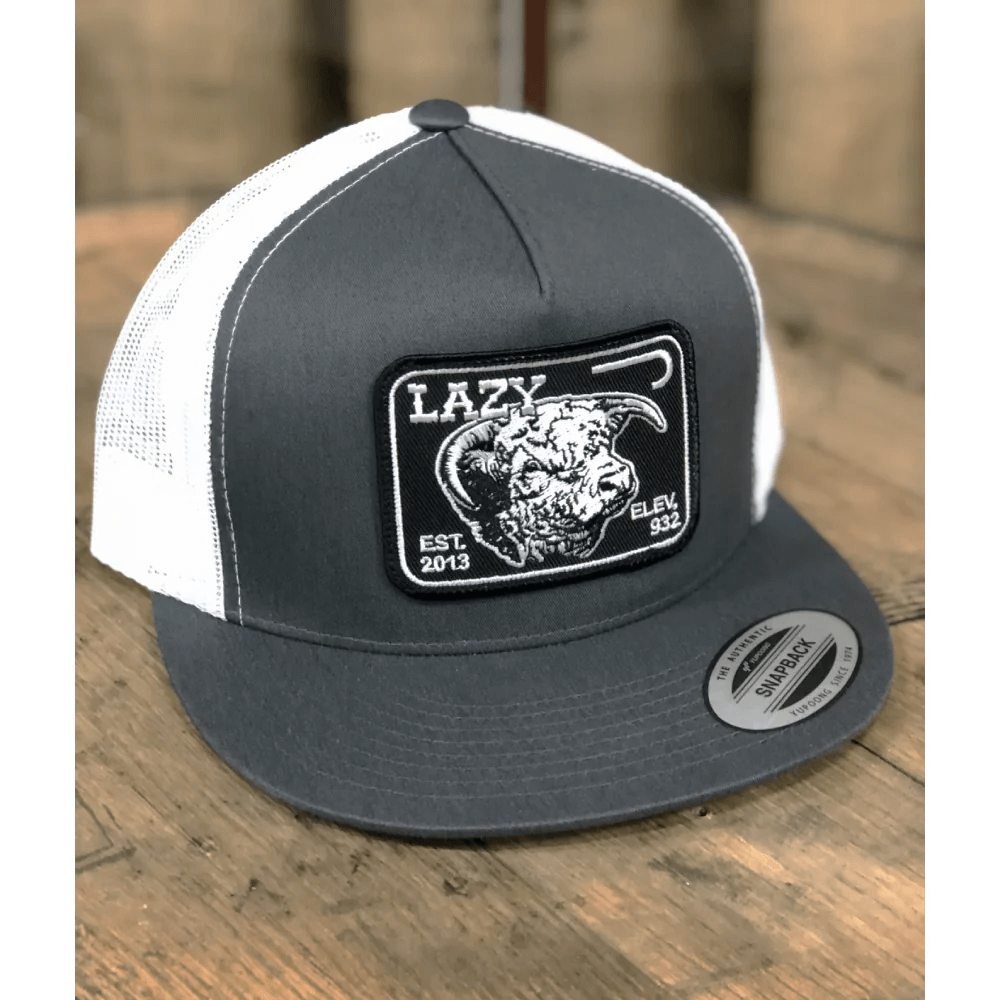 Lazy J Mens Grey & White 4" Elevation Cap - GRYWHT4ELEV