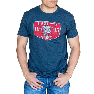 Lazy J Mens Red Logo Ranch Elevation T-Shirt