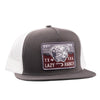Lazy J Mens Red Rock Classic Five Panel Trucker Cap Grey & White- GRYWHT4-REDRK