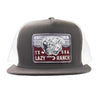 Lazy J Mens Red Rock Classic Five Panel Trucker Cap Grey & White- GRYWHT4-REDRK