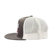Lazy J Mens Red Rock Classic Five Panel Trucker Cap Grey & White- GRYWHT4-REDRK