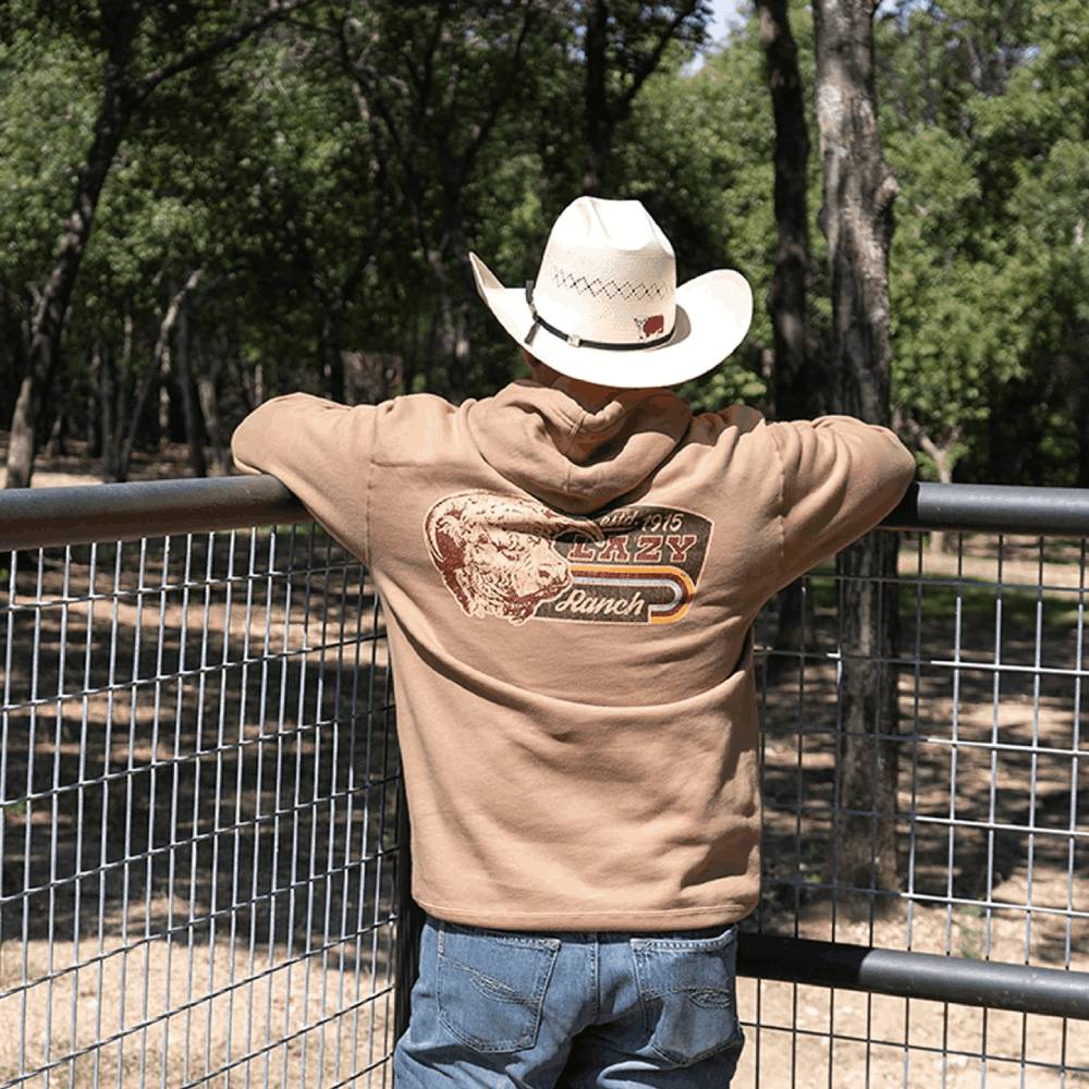 Lazy J Mens Redford Hoodie Tan - REDFORD