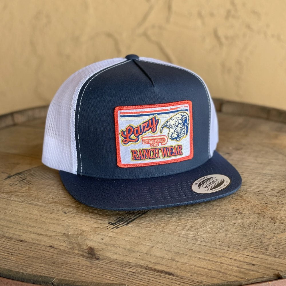Lazy J Mens Retro Ranchwear Cap - NAVWHT4RETRO