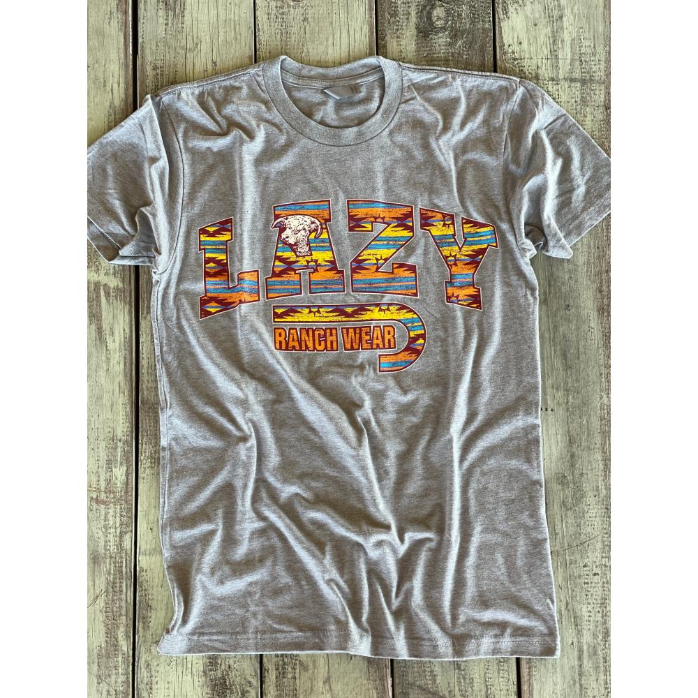 Lazy J Mens Santa Fe Light Grey T-Shirt - SANTAFETEE