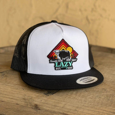 Lazy J Mens White & Black Sunrise Cap - ALTBLKWHT4RISE