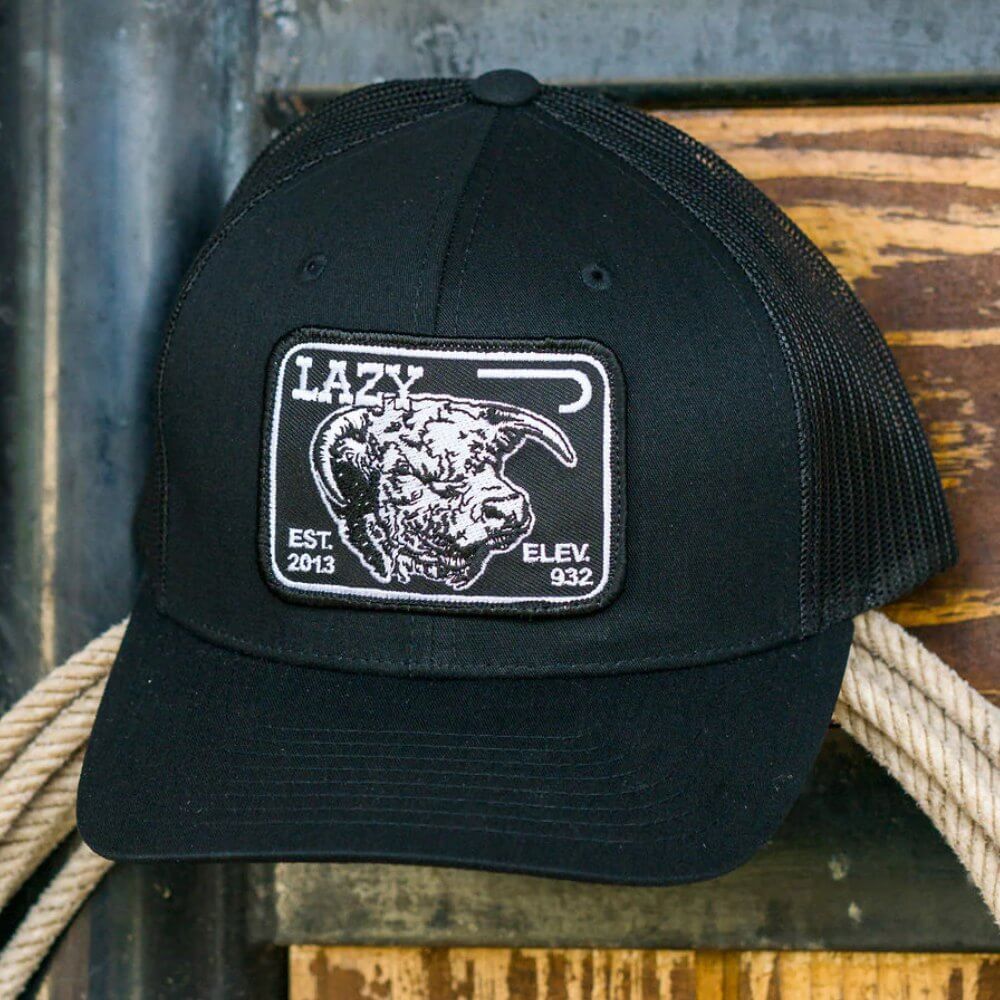 Lazy J Ranch Wear Mens 3.5" Elevation Cap - BLKBLK3ELEV