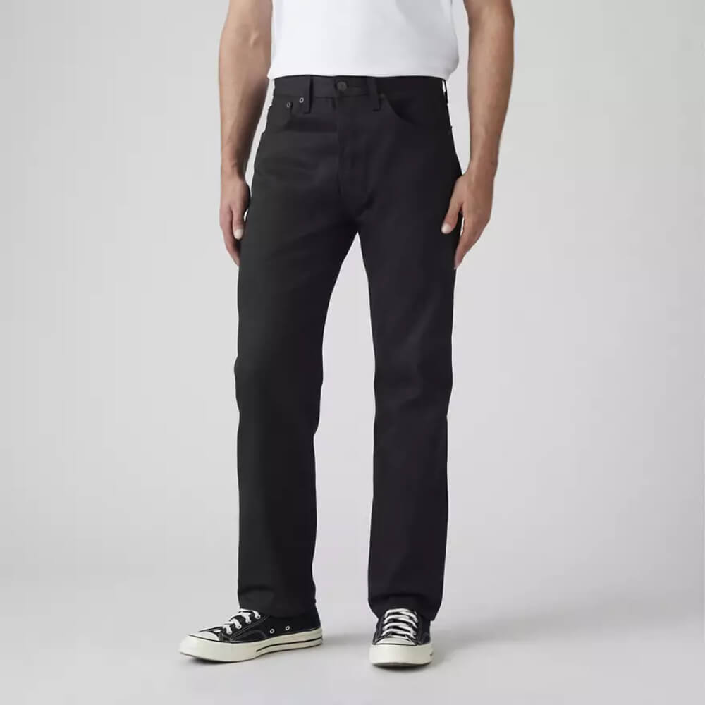 Levi's Mens 501 Original Shrink-to-Fit Jeans Modern Black Rigid - Black - 005011582