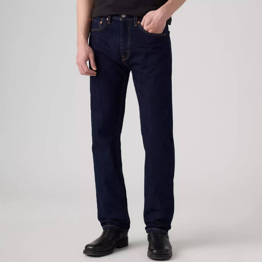Levi's Mens 505 Regular Fit Jeans Rinse - Dark Wash - 005050216