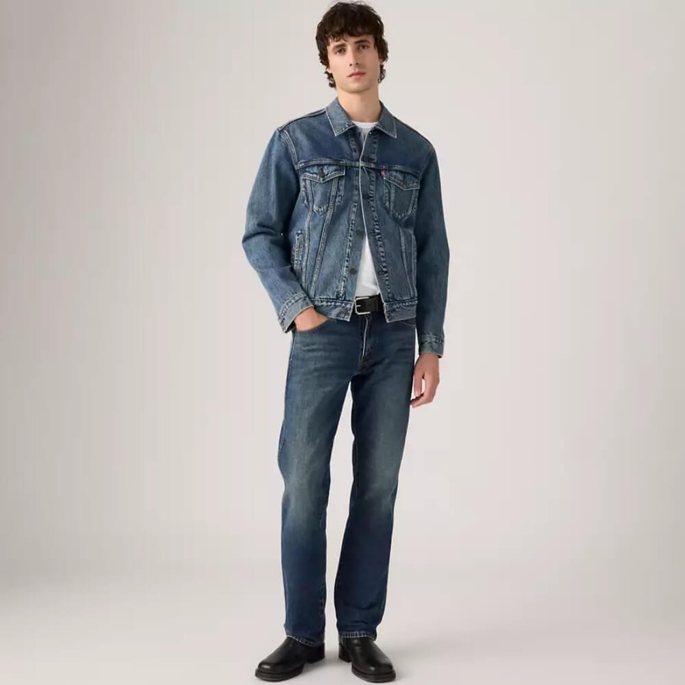 Levi's Mens 557 Western Straight Jeans Howdy Partner/Dark Wash - 001Y00025