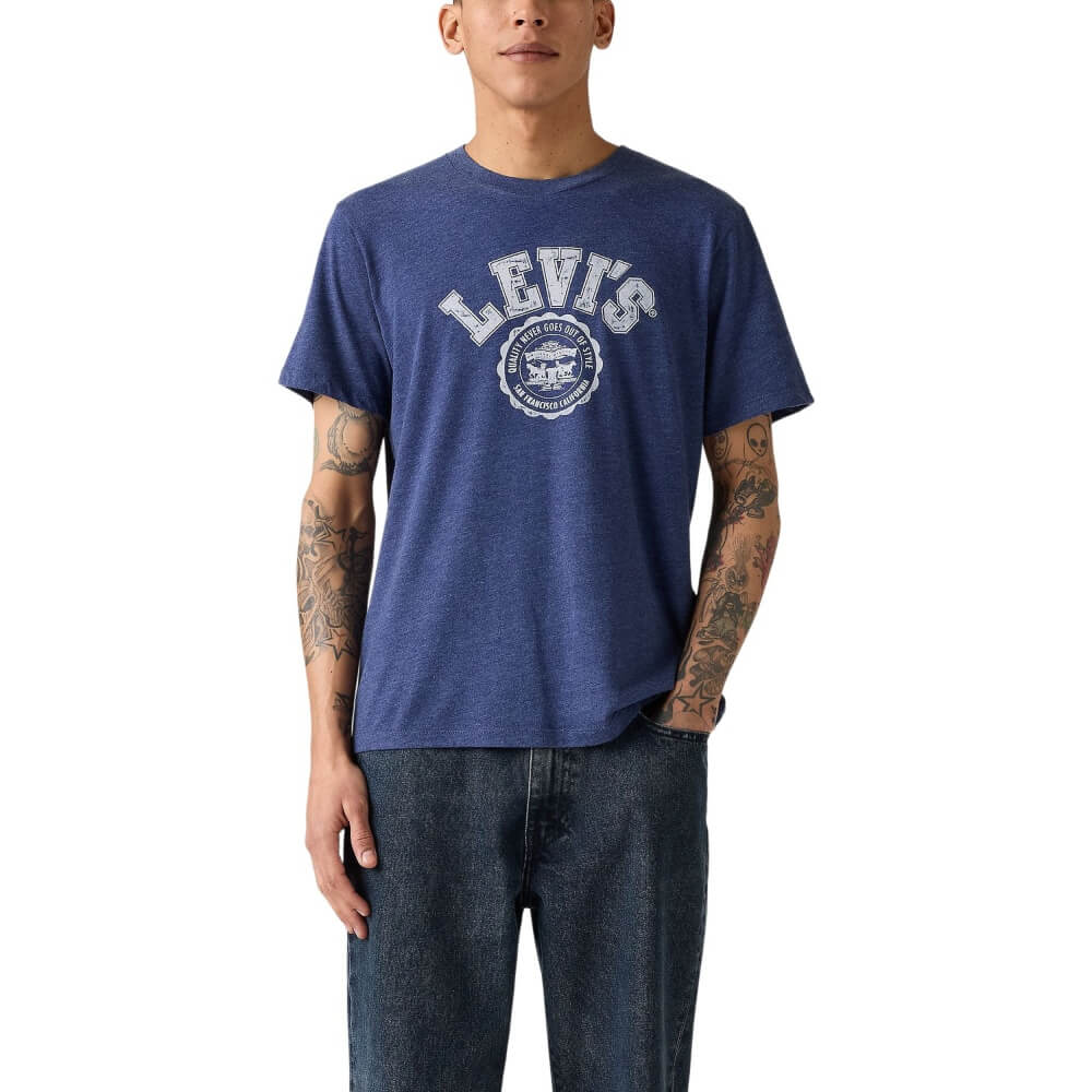 Levi's Mens Chest Graphic T-Shirt Blue Depths - 224911991