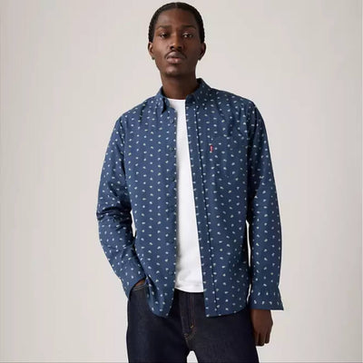 Levi's Mens Classic One Pocket Shirt Floral Zodiac Blue - 857480364