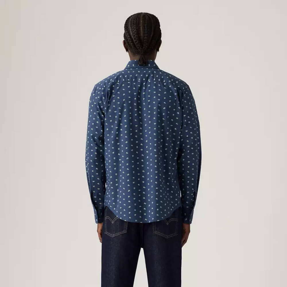 Levi's Mens Classic One Pocket Shirt Floral Zodiac Blue - 857480364