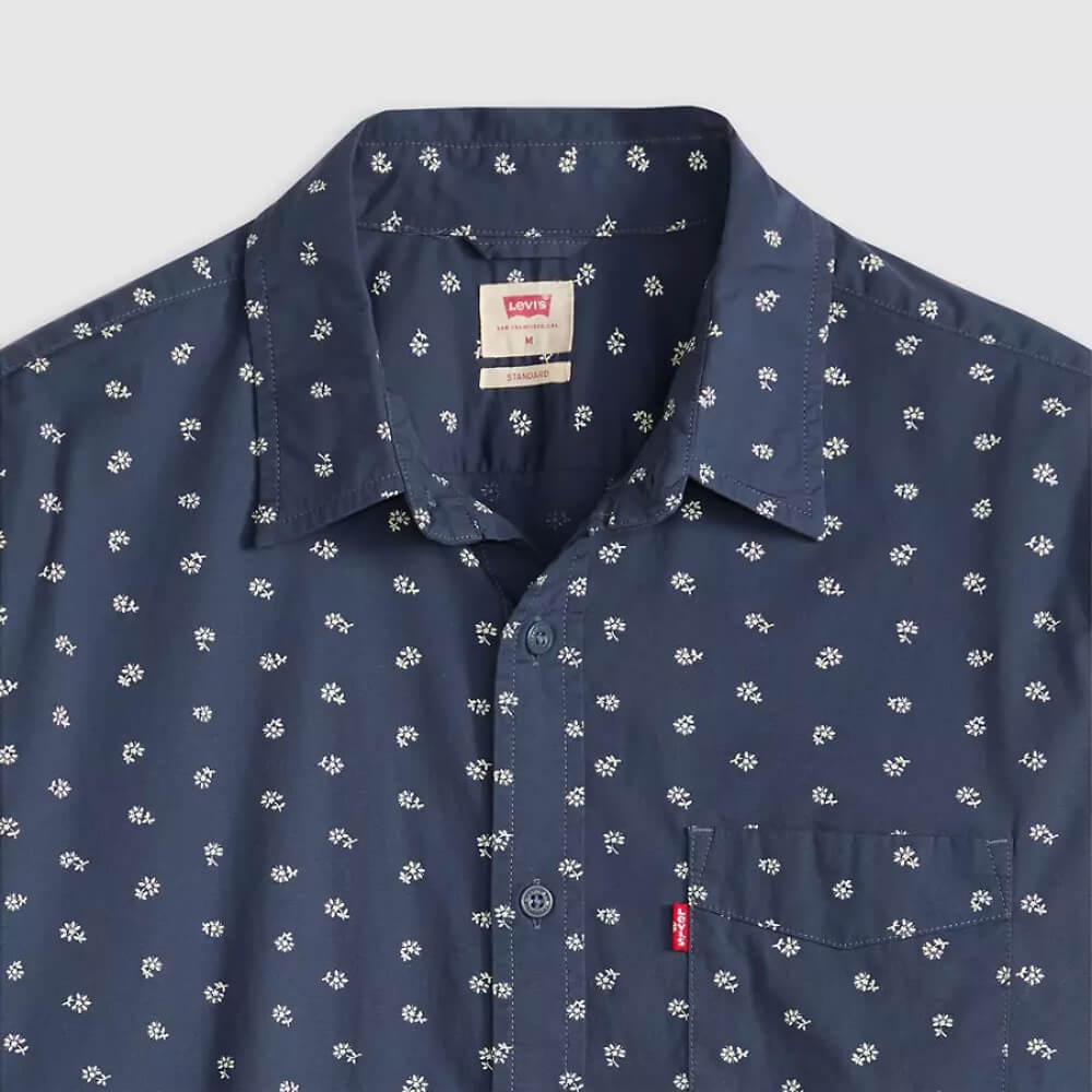 Levi's Mens Classic One Pocket Shirt Floral Zodiac Blue - 857480364