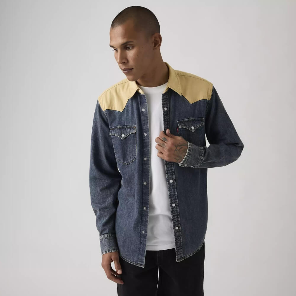Levi's Mens Classic Standard Fit Western Shirt Blue - 857450280