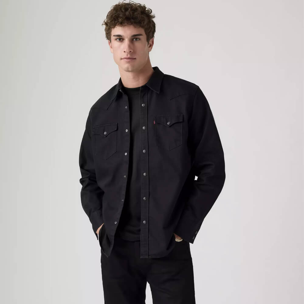Levi's Mens Classic Western Shirt New Black Rinse - 857450000
