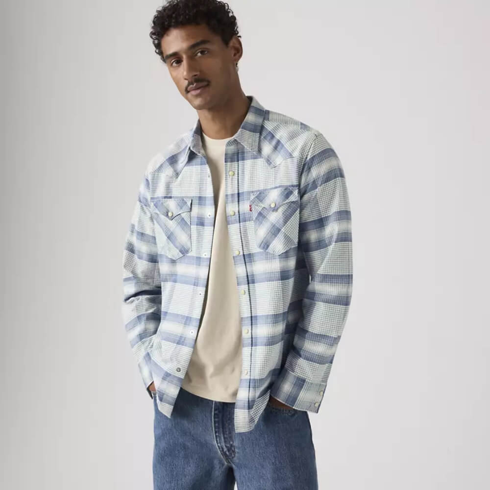 Levi's Mens Classic Western Standard Fit Shirt Blue - 857450277