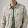 Levi's Mens Classic Western Standard Fit Shirt Early Rise Denim - Medium Wash - 857450281