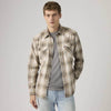 Levi's Mens Classic Western Standard Fit Shirt Floyd Plaid White Pepper Twill - Brown - 857450276
